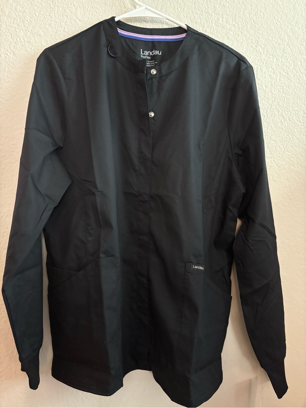 Landau Black Lightweight Snap-Front Shirt Jacket